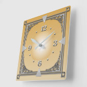 Art Deco Quadratische Wanduhr (Winkel)