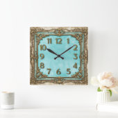 Art Deco Quadratische Wanduhr (Zuhause)