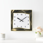 Art Deco Quadratische Wanduhr (Zuhause)