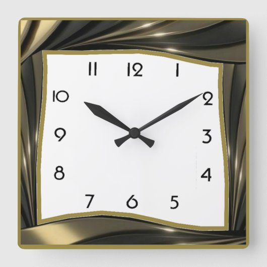Art Deco Quadratische Wanduhr (Vorderseite)