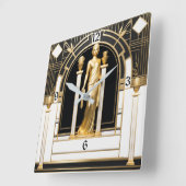 Art Deco Quadratische Wanduhr (Winkel)