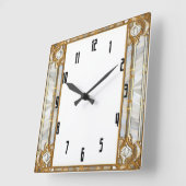 Art Deco Quadratische Wanduhr (Winkel)
