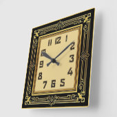 Art Deco Quadratische Wanduhr (Winkel)