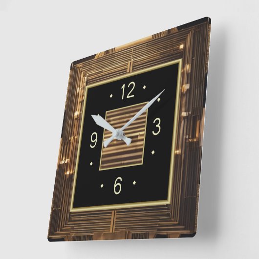 Art Deco Quadratische Wanduhr (Winkel)
