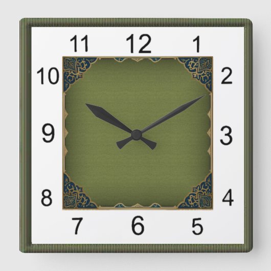 Art Deco Quadratische Wanduhr (Vorderseite)
