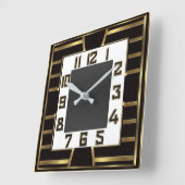 Art Deco Quadratische Wanduhr (Winkel)