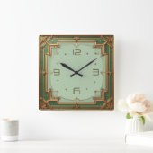 Art Deco Quadratische Wanduhr (Zuhause)