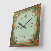 Art Deco Quadratische Wanduhr (Winkel)