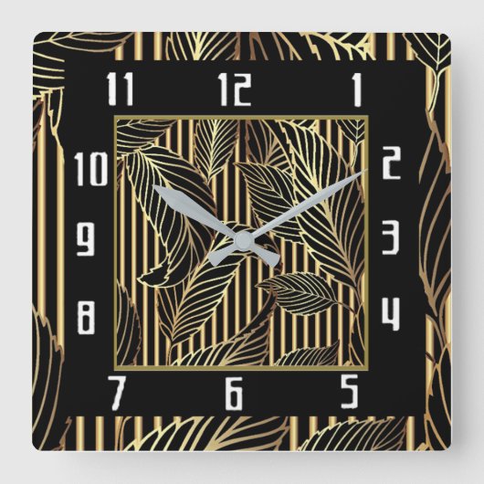 Art Deco Quadratische Wanduhr (Vorderseite)