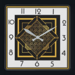 Art Deco Quadratische Wanduhr<br><div class="desc">Großartiges Uhrendesign. Du wirst es wie andere Liebe bekommen. Sie können dieses Design auch für andere Produkte verwenden,  die Sie mögen,  oder Ihren Text anpassen und hinzufügen. Folgen Sie mir für mehr. Vielen Dank. Ich wünsche Ihnen einen schönen Tag.</div>