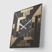 Art Deco Quadratische Wanduhr (Winkel)