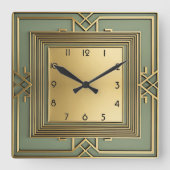 Art Deco Quadratische Wanduhr (Vorderseite)