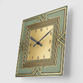 Art Deco Quadratische Wanduhr (Winkel)