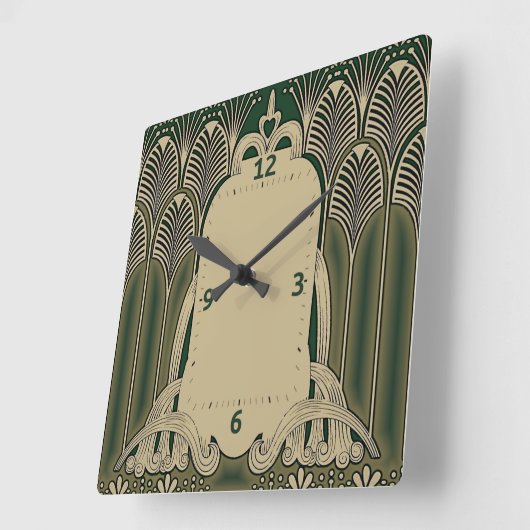 Art Deco Quadratische Wanduhr (Winkel)
