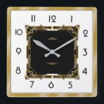 Art Deco Quadratische Wanduhr<br><div class="desc">Großartiges Uhrendesign. Du wirst es wie andere Liebe bekommen. Sie können dieses Design auch für andere Produkte verwenden,  die Sie mögen,  oder Ihren Text anpassen und hinzufügen. Folgen Sie mir für mehr. Vielen Dank. Ich wünsche Ihnen einen schönen Tag.</div>