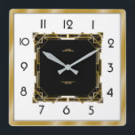 Art Deco Quadratische Wanduhr<br><div class="desc">Großartiges Uhrendesign. Du wirst es wie andere Liebe bekommen. Sie können dieses Design auch für andere Produkte verwenden,  die Sie mögen,  oder Ihren Text anpassen und hinzufügen. Folgen Sie mir für mehr. Vielen Dank. Ich wünsche Ihnen einen schönen Tag.</div>