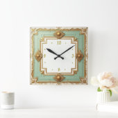 Art Deco Quadratische Wanduhr (Zuhause)