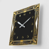 Art Deco Quadratische Wanduhr (Winkel)
