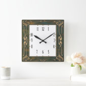 Art Deco Quadratische Wanduhr (Zuhause)
