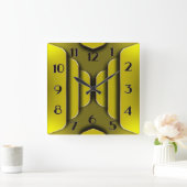 Art Deco Quadratische Wanduhr (Zuhause)