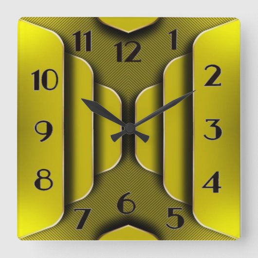 Art Deco Quadratische Wanduhr (Vorderseite)