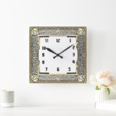 Art Deco Quadratische Wanduhr (Zuhause)