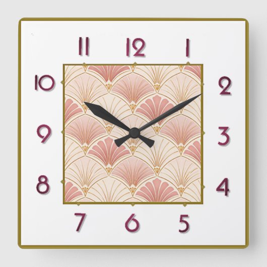Art Deco Quadratische Wanduhr (Vorderseite)