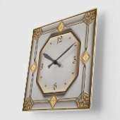 Art Deco Quadratische Wanduhr (Winkel)