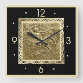 Art Deco Quadratische Wanduhr (Vorderseite)