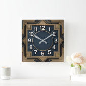 Art Deco Quadratische Wanduhr (Zuhause)