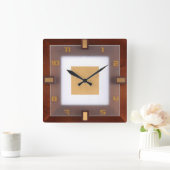 Art Deco Quadratische Wanduhr (Zuhause)
