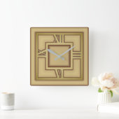 Art Deco Quadratische Wanduhr (Zuhause)