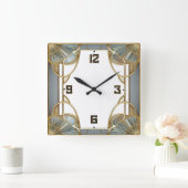 Art Deco Quadratische Wanduhr (Zuhause)