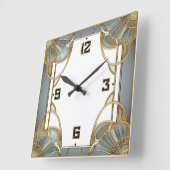 Art Deco Quadratische Wanduhr (Winkel)