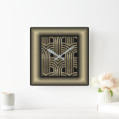 Art Deco Quadratische Wanduhr (Zuhause)