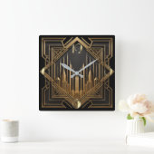 Art Deco Quadratische Wanduhr (Zuhause)