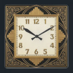 Art Deco Quadratische Wanduhr<br><div class="desc">Great clock design. You will love it like others. Be free to use this design for other product you like or to customize and add your text. Follow me for more. Thank you. Have a nice day.</div>