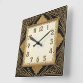 Art Deco Quadratische Wanduhr (Winkel)