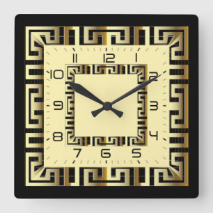 Art Deco Quadratische Wanduhr