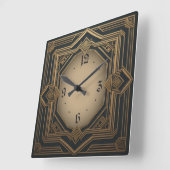 Art Deco Quadratische Wanduhr (Winkel)