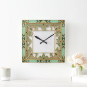 Art Deco Quadratische Wanduhr (Zuhause)