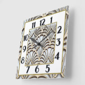 Art Deco Quadratische Wanduhr (Winkel)