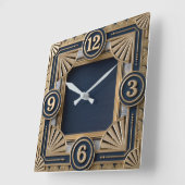 Art Deco Quadratische Wanduhr (Winkel)