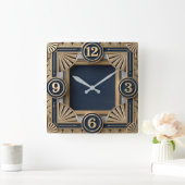 Art Deco Quadratische Wanduhr (Zuhause)