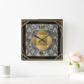 Art Deco Quadratische Wanduhr (Zuhause)
