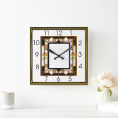 Art Deco Quadratische Wanduhr (Zuhause)