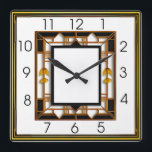 Art Deco Quadratische Wanduhr<br><div class="desc">Großartiges Uhrendesign. Du wirst es wie andere Liebe bekommen. Sie können dieses Design auch für andere Produkte verwenden, die Sie mögen, oder Ihren Text anpassen und hinzufügen. Folgen Sie mir für mehr. Vielen Dank. Ich wünsche Ihnen einen schönen Tag.</div>