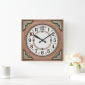 Art Déco Quadratische Wanduhr (Zuhause)