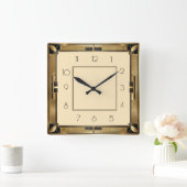 Art Deco Quadratische Wanduhr (Zuhause)