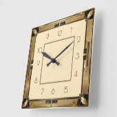 Art Deco Quadratische Wanduhr (Winkel)